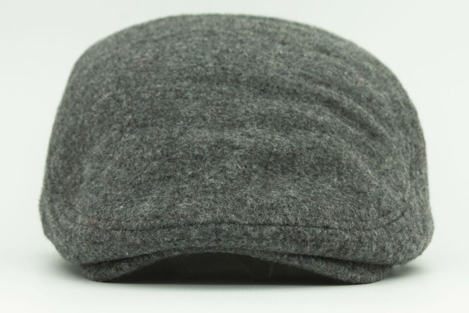 Erkek Şapka Füme Kışlık Trend Flat Cap Yün Kasket