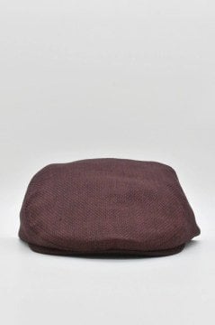 Erkek Şapka %100 Keten Kasket - Bordo