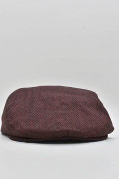 Erkek Şapka %100 Keten Kasket - Bordo