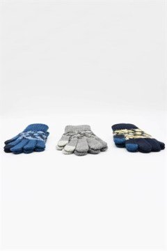 Erkek Çocuk 3lü Örme Eldiven Seti 3-7 Yaş K8410-11