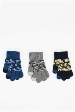 Erkek Çocuk 3lü Örme Eldiven Seti 3-7 Yaş K8410-11