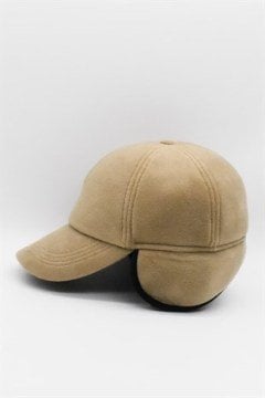 Erkek Polar Kulaklı Kep Şapka-Bej