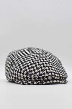 Desenli Ekru Erkek Kasket Driver Şapka Flat Cap