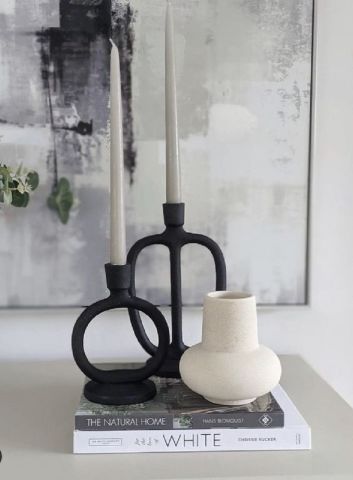 Seramik Vazo Beyaz Maya İskandinav Seramik Vazo