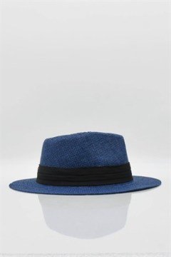 Kadın Hasır Plaj Şapkası - Lacivert