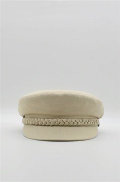 Erkek Şapka Driver Kasket Flat Cap Kaptan Şapkası-Bej