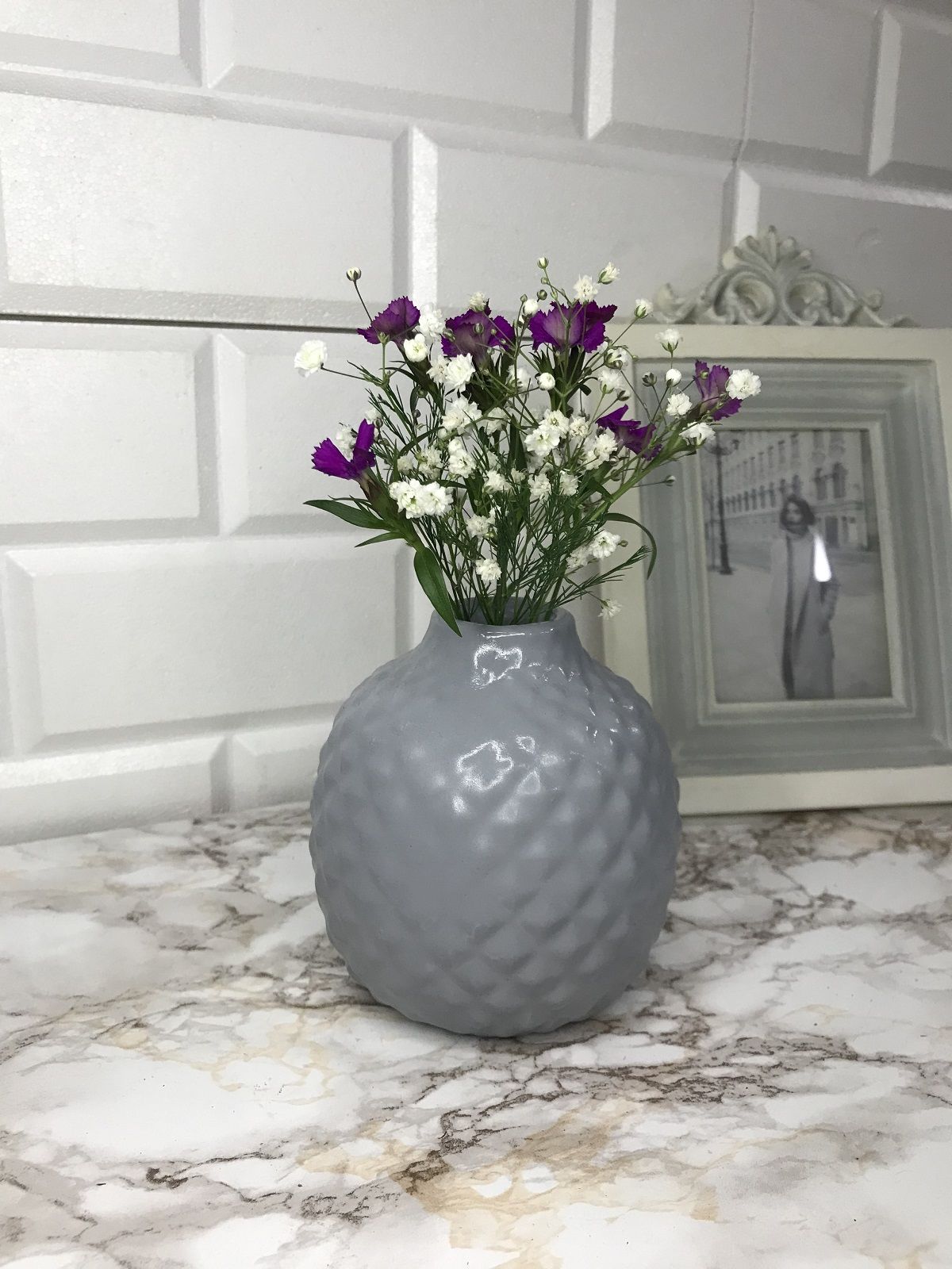 Hediyelik Vazo Sera Dekoratif Vazo Gri