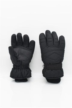 Kadın İçi Polar Siyah Kayak-Kar Eldiveni