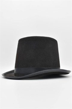 Yüksek Tepeli Keçe Sihirbaz Şapkası