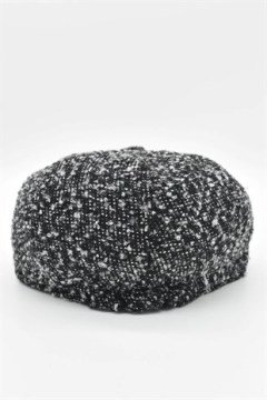 Erkek Tüvit Dokulu İngiliz Şapka-Siyah