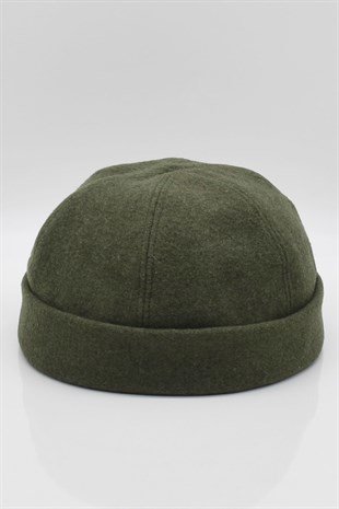 Kışlık Yeni Stil Yün Retro Hip-Hop Docker Şapka Haki