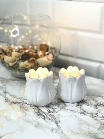 Tealight Mumluk Dekoratif Tealight Mumluk Beyaz