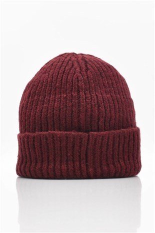 Kadın Yün Bere Bordo