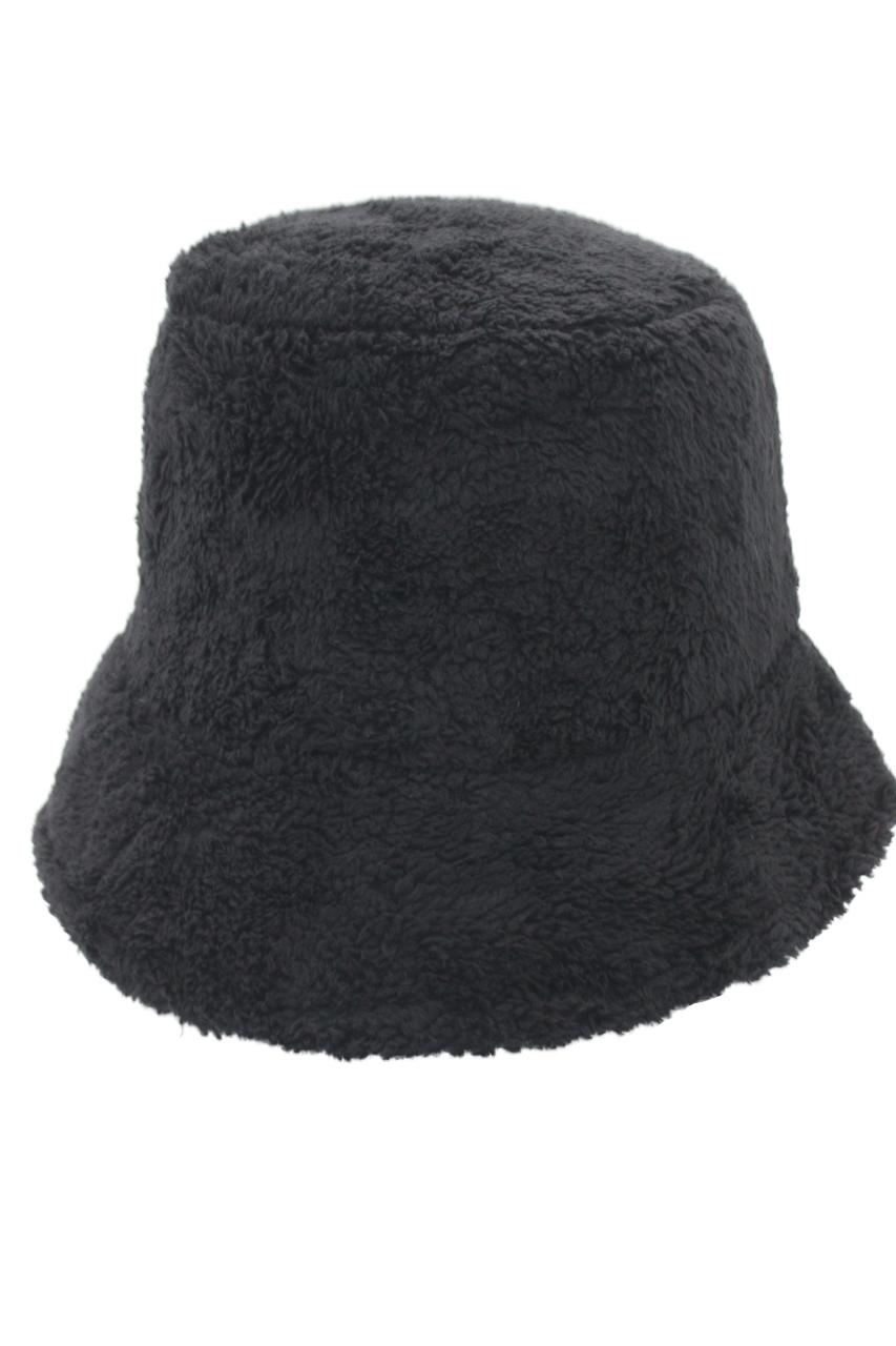 Kadın Kışlık Peluş Yumuşak Balıkçı Bucket Şapka Batik Tek Ebat - SİYAH