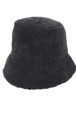 Kadın Kışlık Peluş Yumuşak Balıkçı Bucket Şapka Batik Tek Ebat - SİYAH