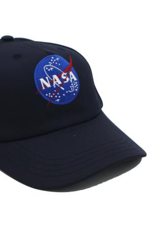 Nasa Desenli Şapka Lacivert Nakışlı Kep Lacivert Şapka Pamuklu