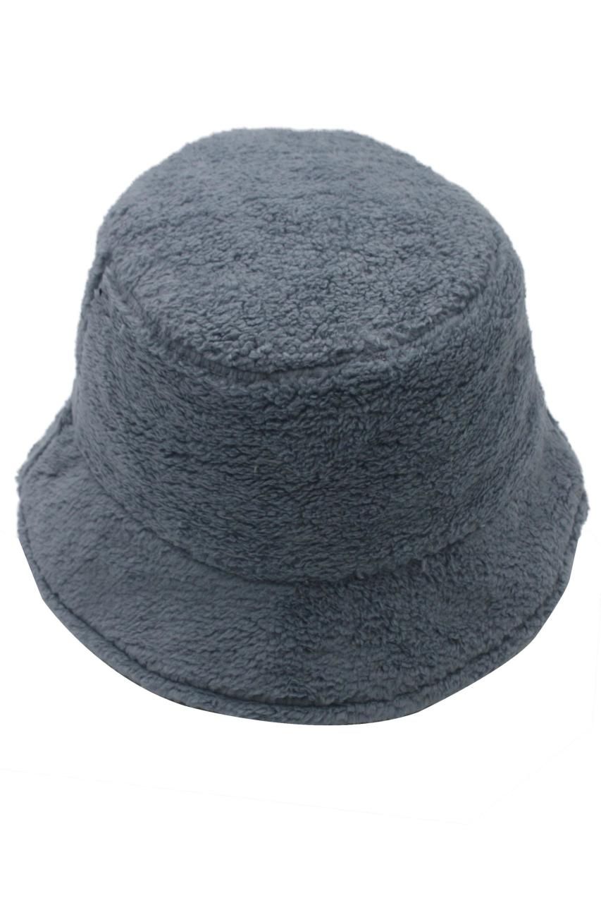 Kadın Kışlık Peluş Yumuşak Balıkçı Bucket Şapka Batik Tek Ebat - Gri