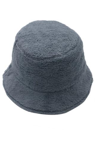 Kadın Kışlık Peluş Yumuşak Balıkçı Bucket Şapka Batik Tek Ebat - Gri