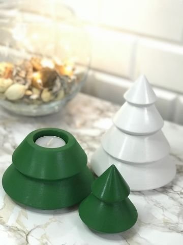 Dekoratif Yılbaşı Mumluk Tealight Mumluk Obje Biblo 2 Parça Yeşil