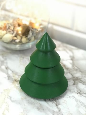 Dekoratif Yılbaşı Mumluk Tealight Mumluk Obje Biblo 2 Parça Yeşil