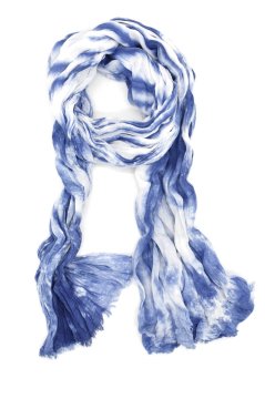 Batikli Pliseli Lacivert Şal