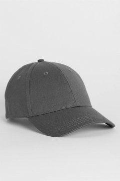 %100 Pamuk Kadın Şapka Metal Kilitli Gabardin Kep - Antrasit