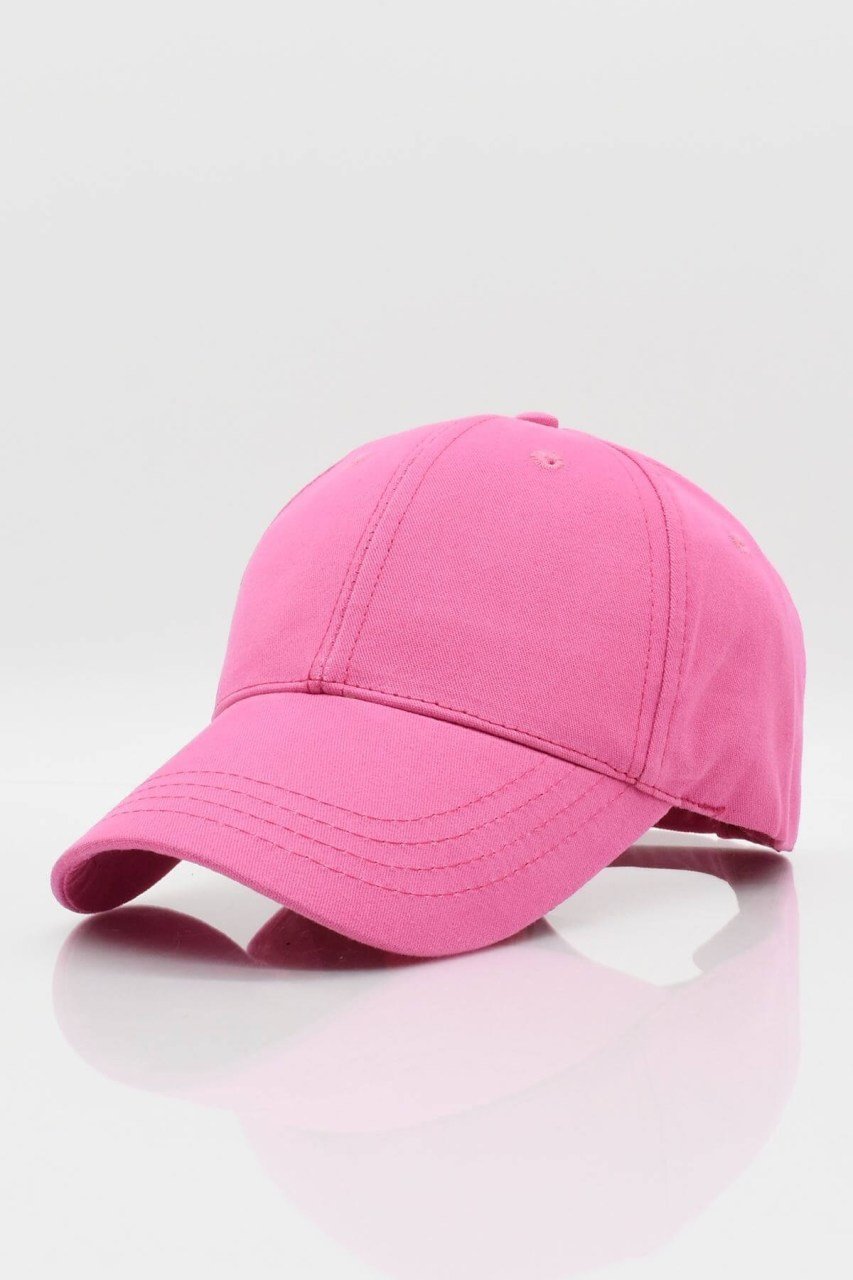 %100 Pamuk Kadın Şapka Metal Kilitli Gabardin Kep - Pembe