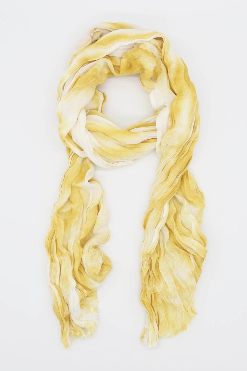 90X200 Batikli Kenarları Püsküllü Şal-Sarı