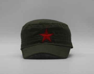 Yıldızlı Fidel Castro Che Guevara Şapkası Yeşil Renk Kastro Şapka