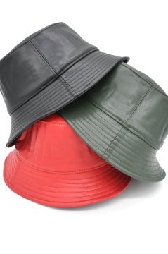 Kadın Suni Deri Kışlık Bucket Balıkçı Şapka