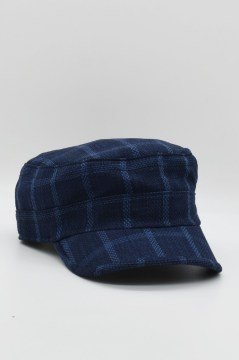 Kastro Model Ekose Keten Yazlık Erkek Şapka Yeşil Mavi