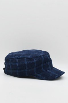 Kastro Model Ekose Keten Yazlık Erkek Şapka Yeşil Mavi