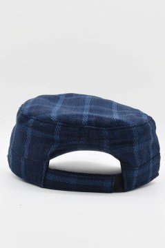 Kastro Model Ekose Keten Yazlık Erkek Şapka Yeşil Mavi