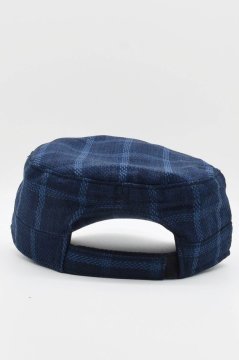 Kastro Model Ekose Keten Yazlık Erkek Şapka Mavi Mavi