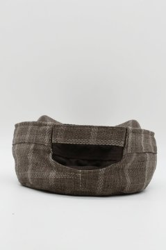 Kastro Model Ekose Keten Yazlık Erkek Şapka Mavi Kahverengi