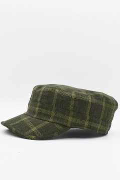 Kastro Model Ekose Keten Yazlık Erkek Şapka Mavi Yeşil