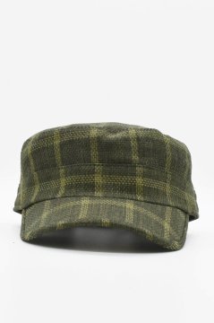 Kastro Model Ekose Keten Yazlık Erkek Şapka Mavi Yeşil