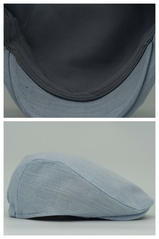 Erkek Mavi Kasket Keten Yazlık Flat Cap Şapka şapkadan.da!