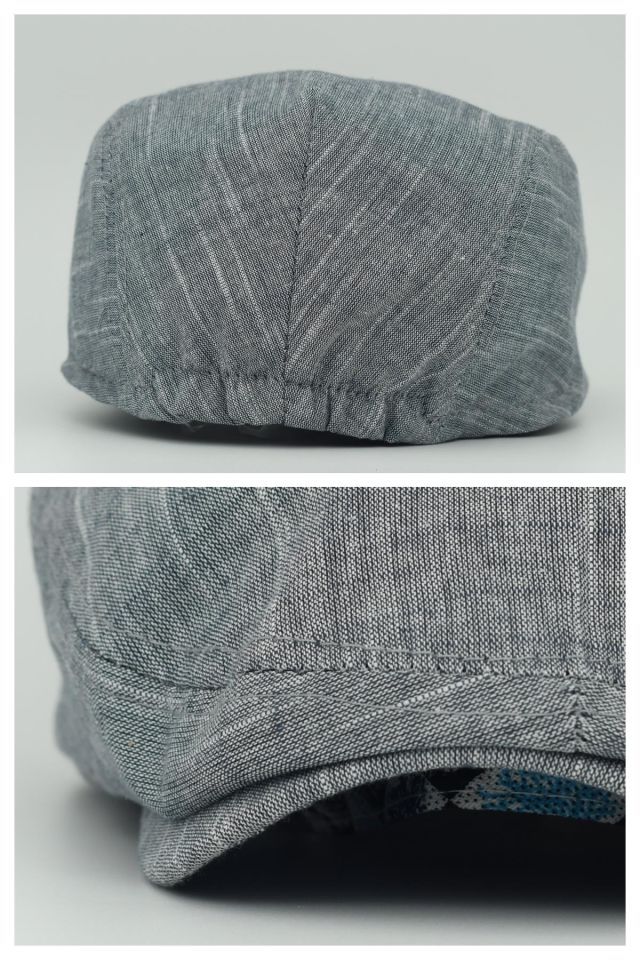 Erkek Kasket Açık Gri Keten Yazlık Flat Cap Şapka