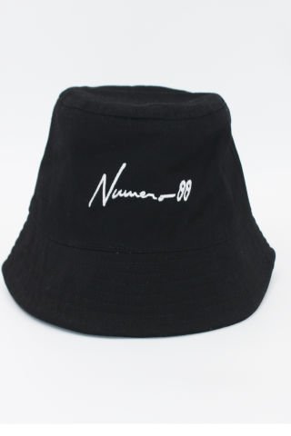 Bucket şapka Gri nakışlı Kadın Kova Şapka Tek Ebat - SİYAH