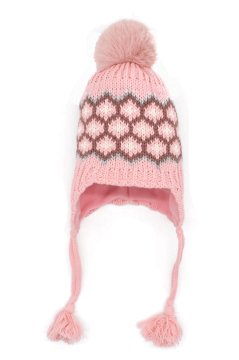 Kız Çocuk Ponponlu İçi Polar Bere-Pembe 1-4 Yaş