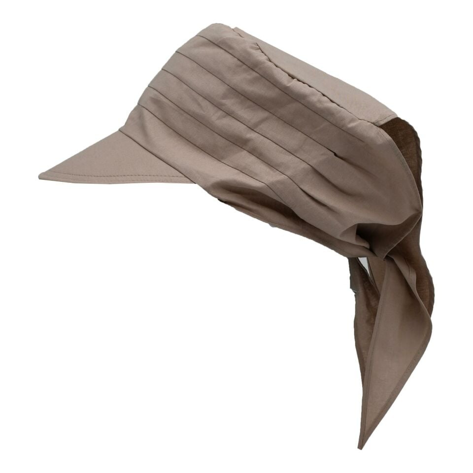Kadın Safari Bağlamalı Eşarp Siperli Bandana Plaj Şapkası Siyah