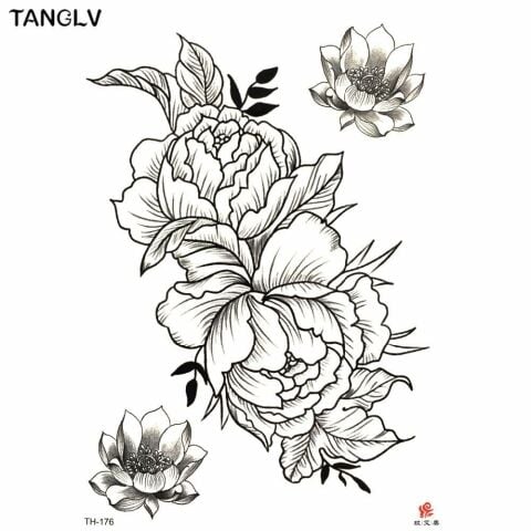 Geçici Çiçek Dövme Tattoo Kadın Dövmesi Su Geçirmez