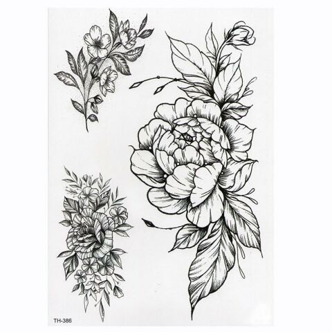 Geçici Çiçek Dövme Tattoo Kadın Dövmesi Su Geçirmez