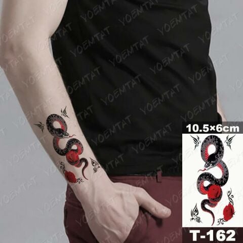 Geçici Yılan Mini Dövme Tattoo Dövmesi Su Geçirmez