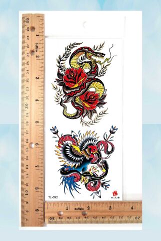 Geçici Yılan Dövme Tattoo Dövmesi Su Geçirmez