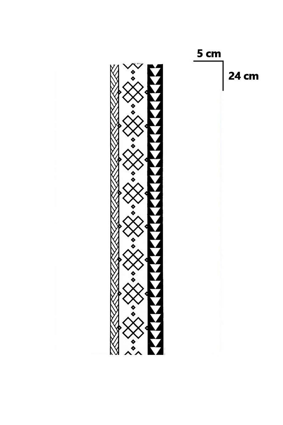 Gerçekçi Geçici Karışık Desenli Kol Bacak Bilek Şerit Dövme Tattoo