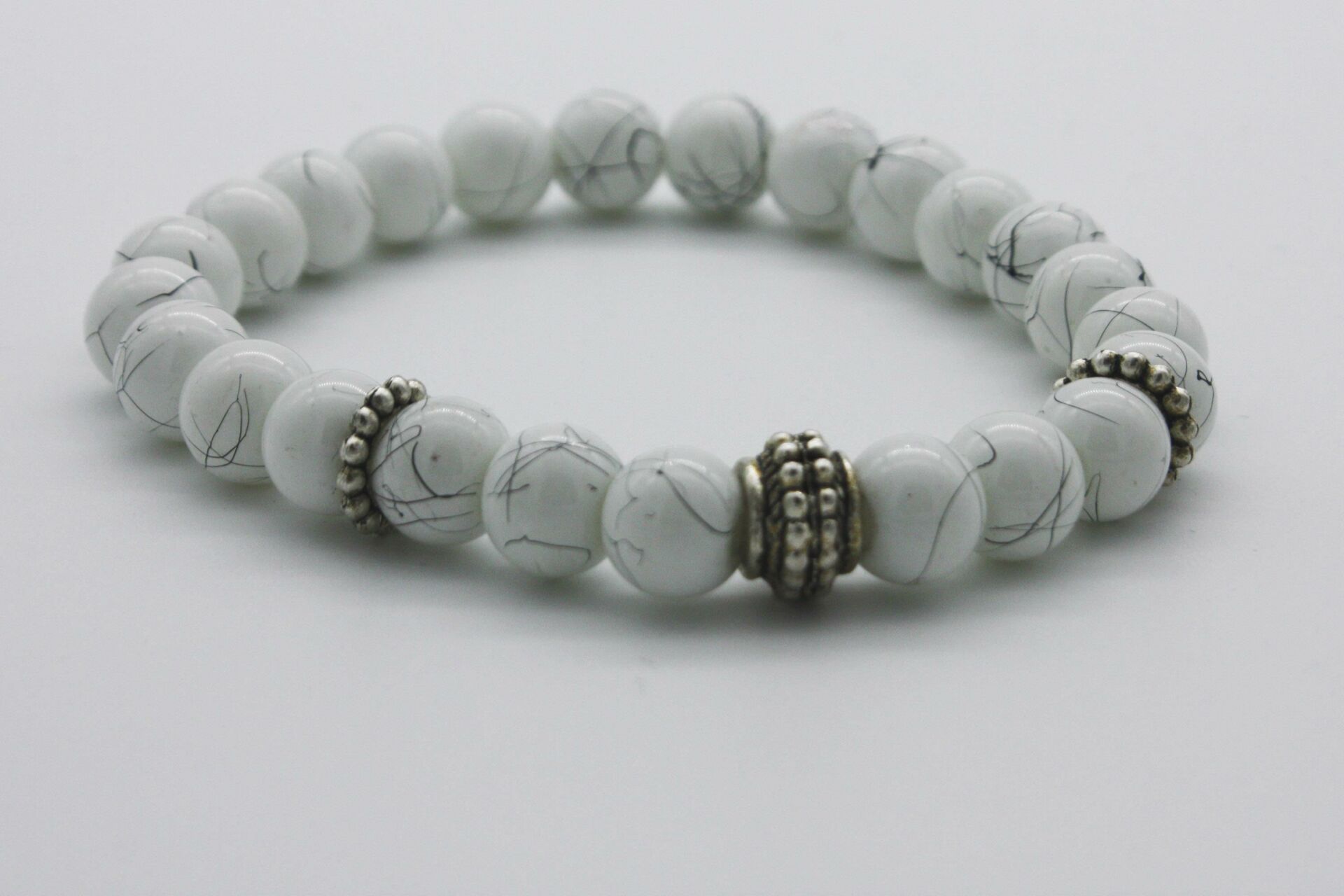 Taş Bileklik Unisex Otantik Bileklik Krem