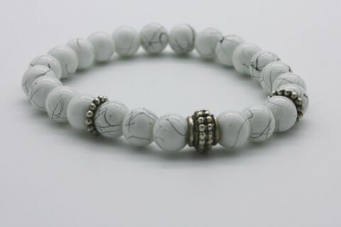 Taş Bileklik Unisex Otantik Bileklik Krem