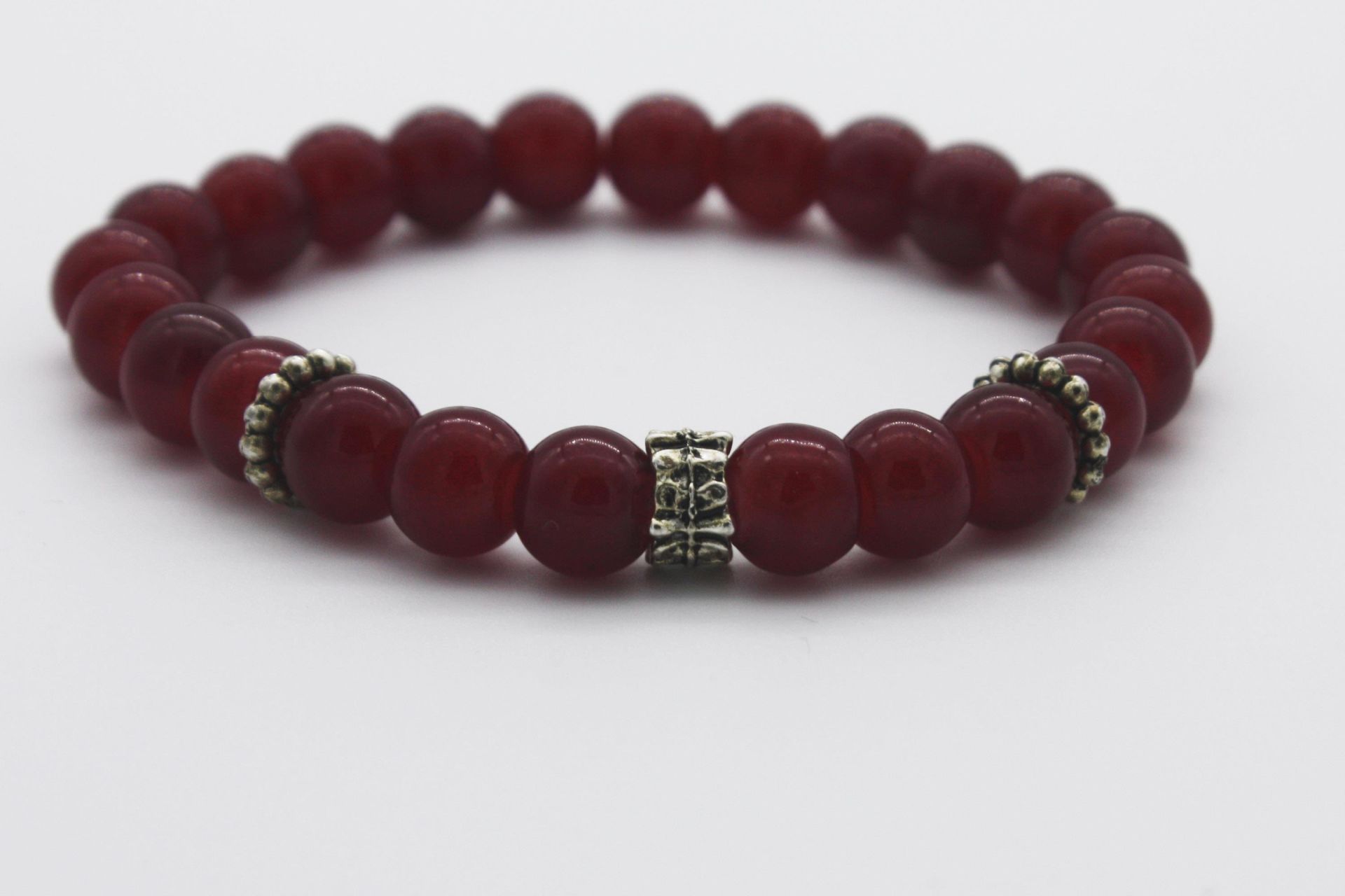 Taş Bileklik Unisex Otantik Bileklik Kırmızı